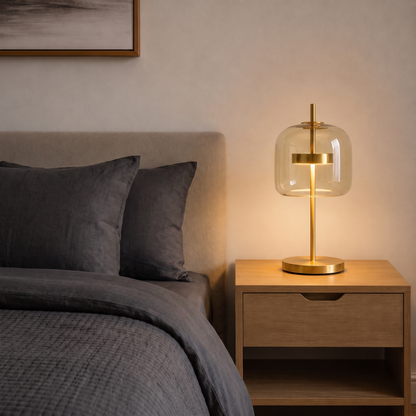 AuraGlass | Elegant Colorful Stained Glass Table Lamp for Bedside Use