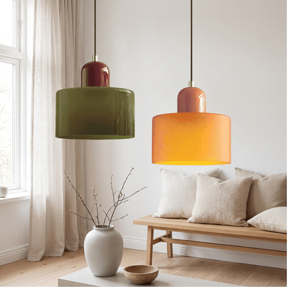VibrantGlass | Elegant Colorful Bauhaus Glass Pendant Light Fixture