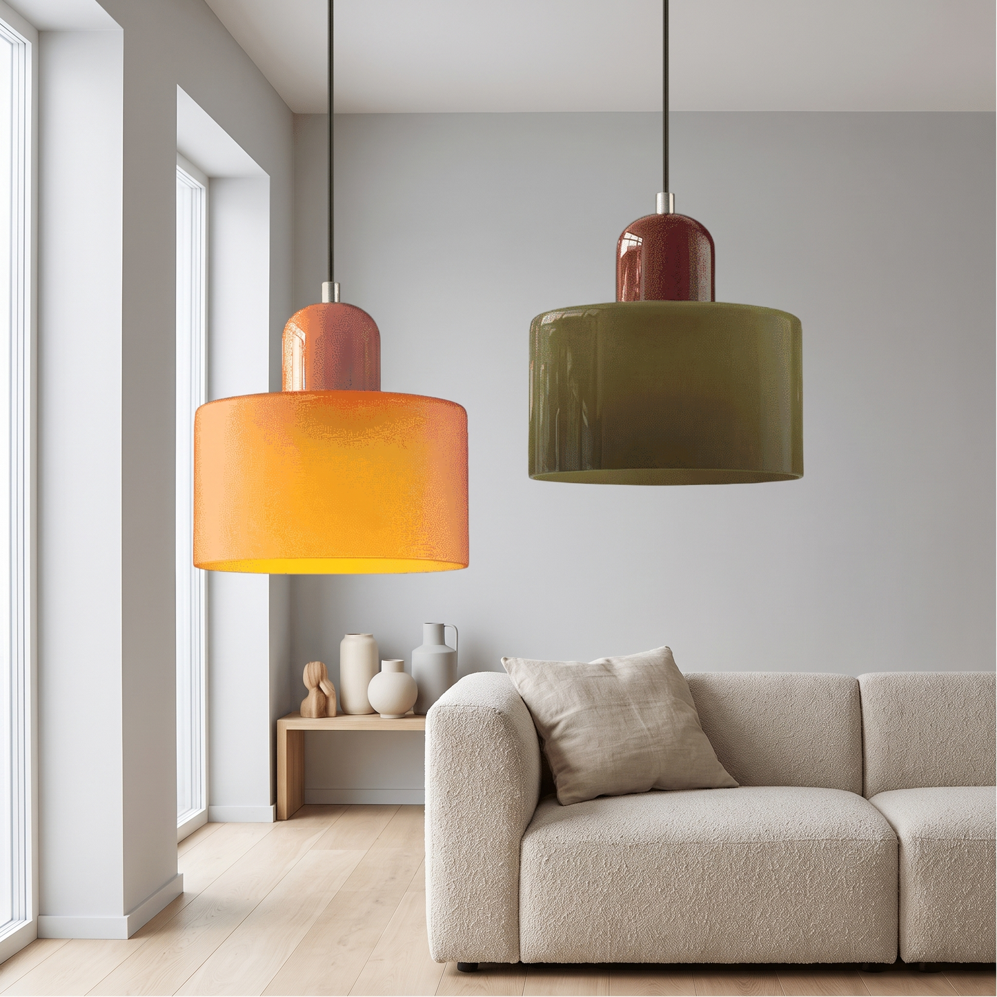 VibrantGlass | Elegant Colorful Bauhaus Glass Pendant Light Fixture