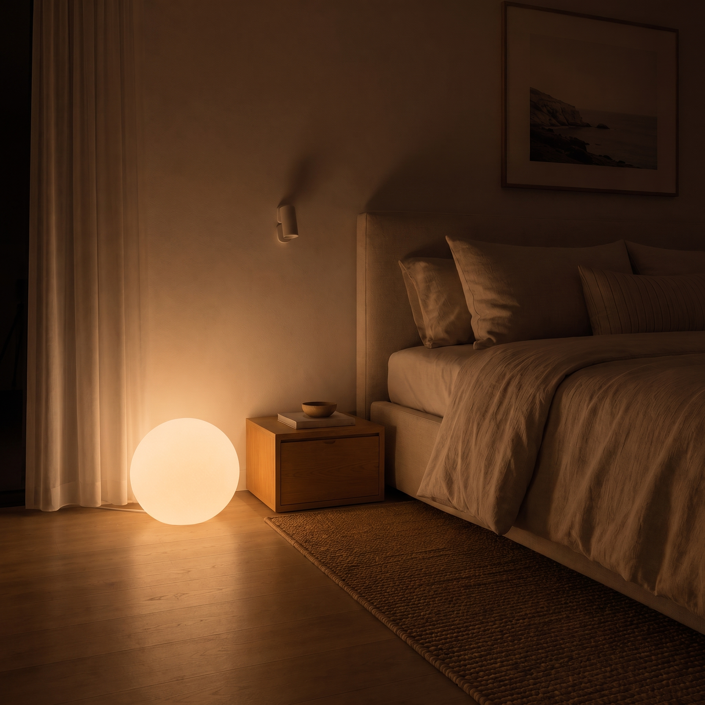 Lunara | Stylish Modern Moon Globe Standing Floor Lamp with Marble Base