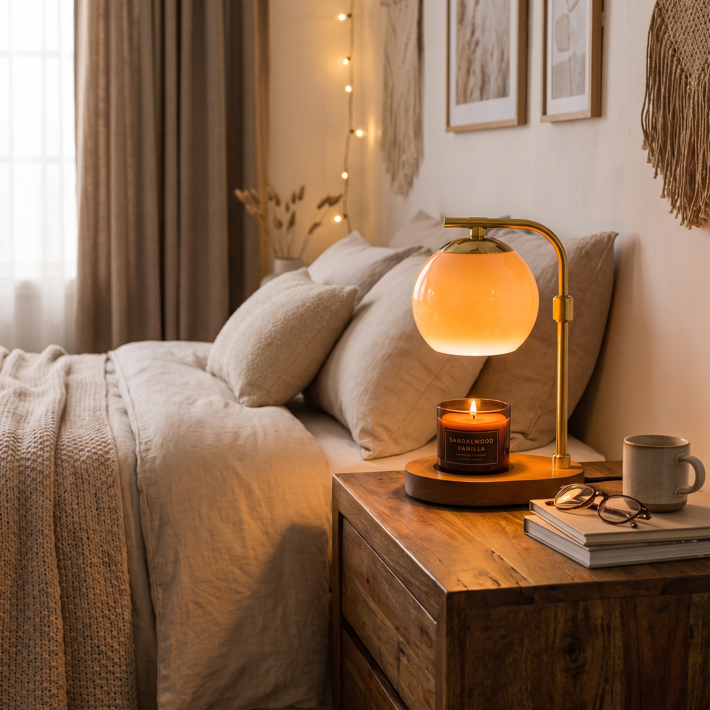 LuminaraGlow | Elegant Modern Electric Candle Warmer Lamp for Fragrance