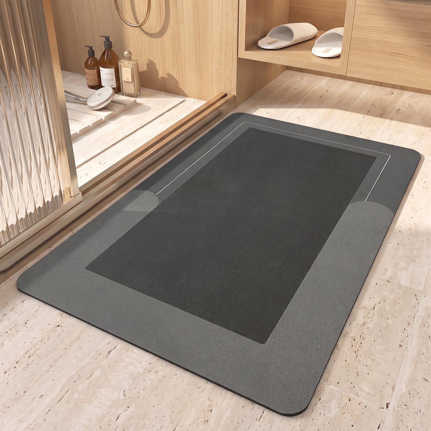 Ultra Absorbent Bathroom Mat with Anti-Slip Base | Quick-Dry Microfiber for Safe and Stylish Floors
