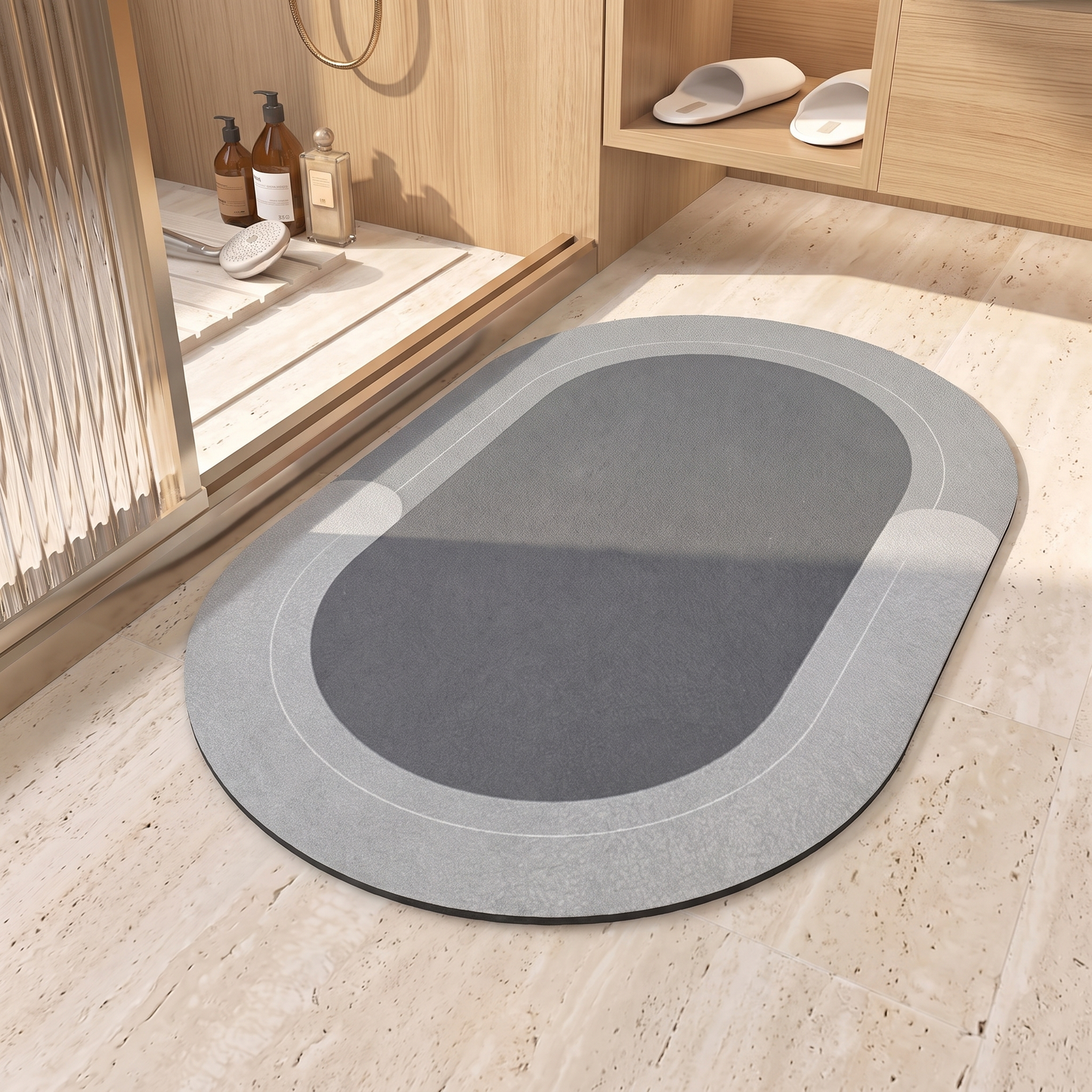 Ultra Absorbent Bathroom Mat with Anti-Slip Base | Quick-Dry Microfiber for Safe and Stylish Floors