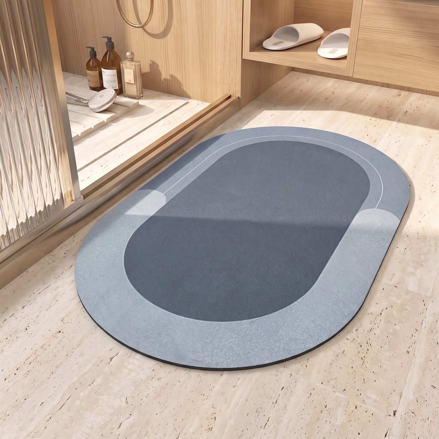 Ultra Absorbent Bathroom Mat with Anti-Slip Base | Quick-Dry Microfiber for Safe and Stylish Floors