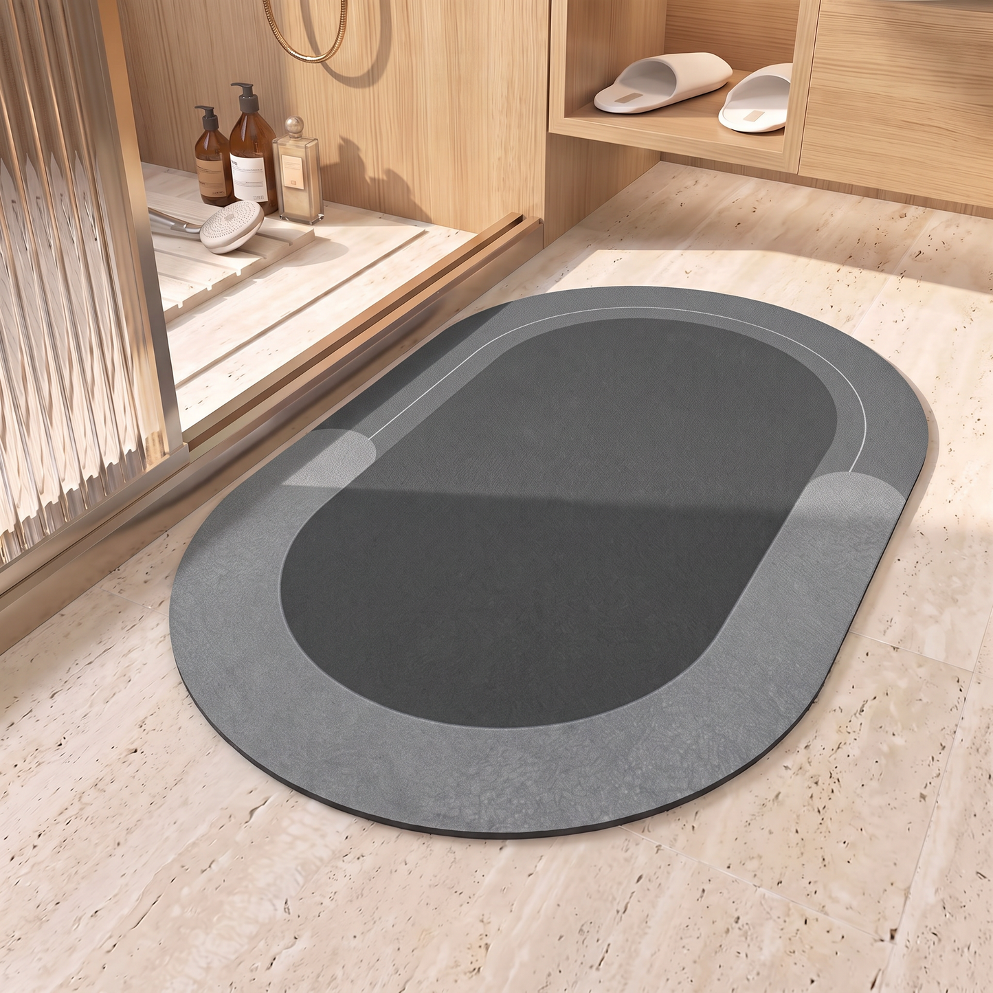 Ultra Absorbent Bathroom Mat with Anti-Slip Base | Quick-Dry Microfiber for Safe and Stylish Floors