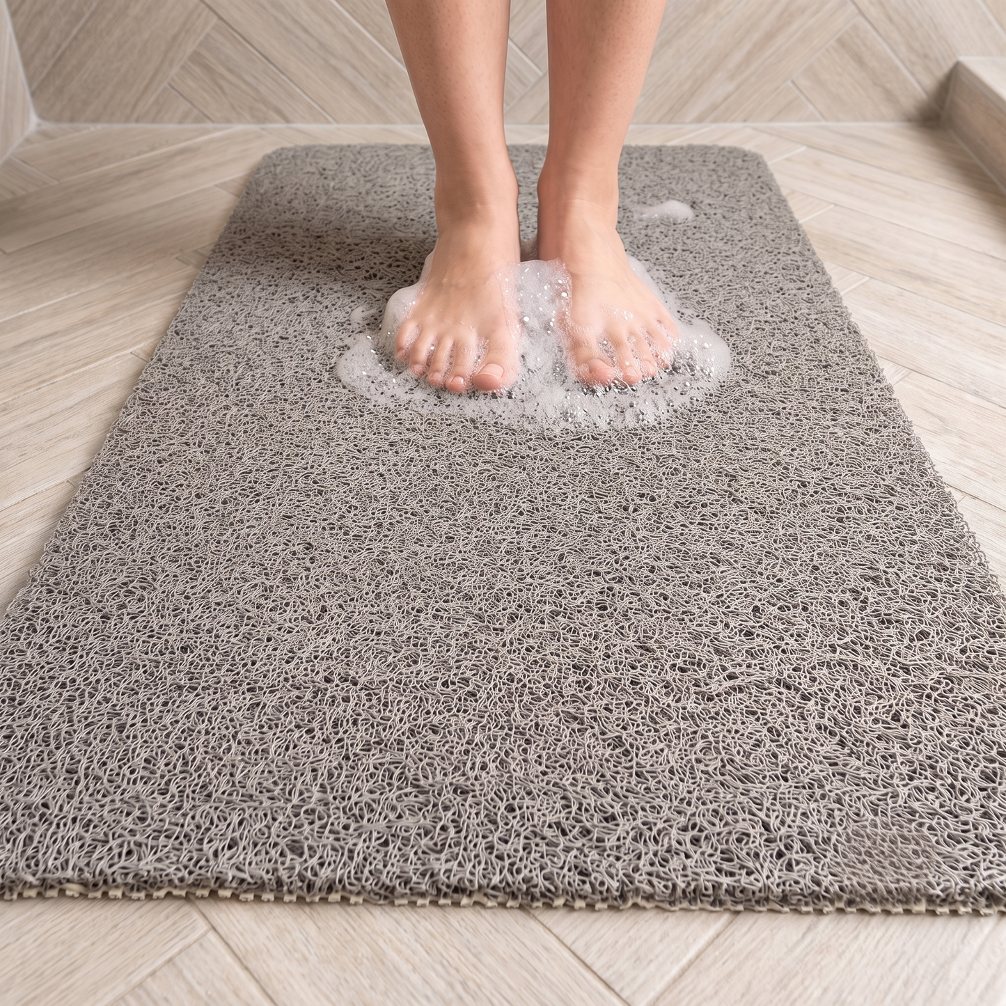 ComfortFlow | Non Slip Bath Mat with Quick-Draining Design | Soft Cushioned Surface for Safety and Comfort