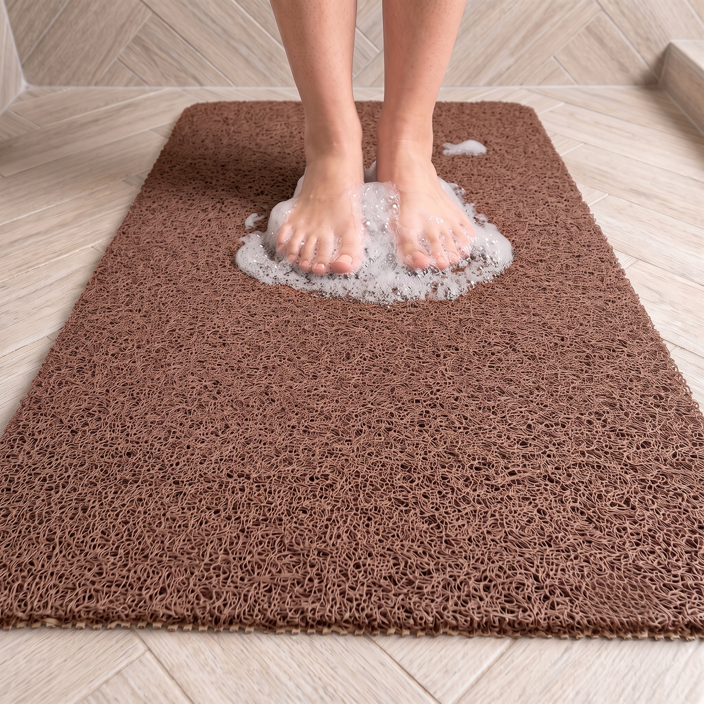 ComfortFlow | Non Slip Bath Mat with Quick-Draining Design | Soft Cushioned Surface for Safety and Comfort
