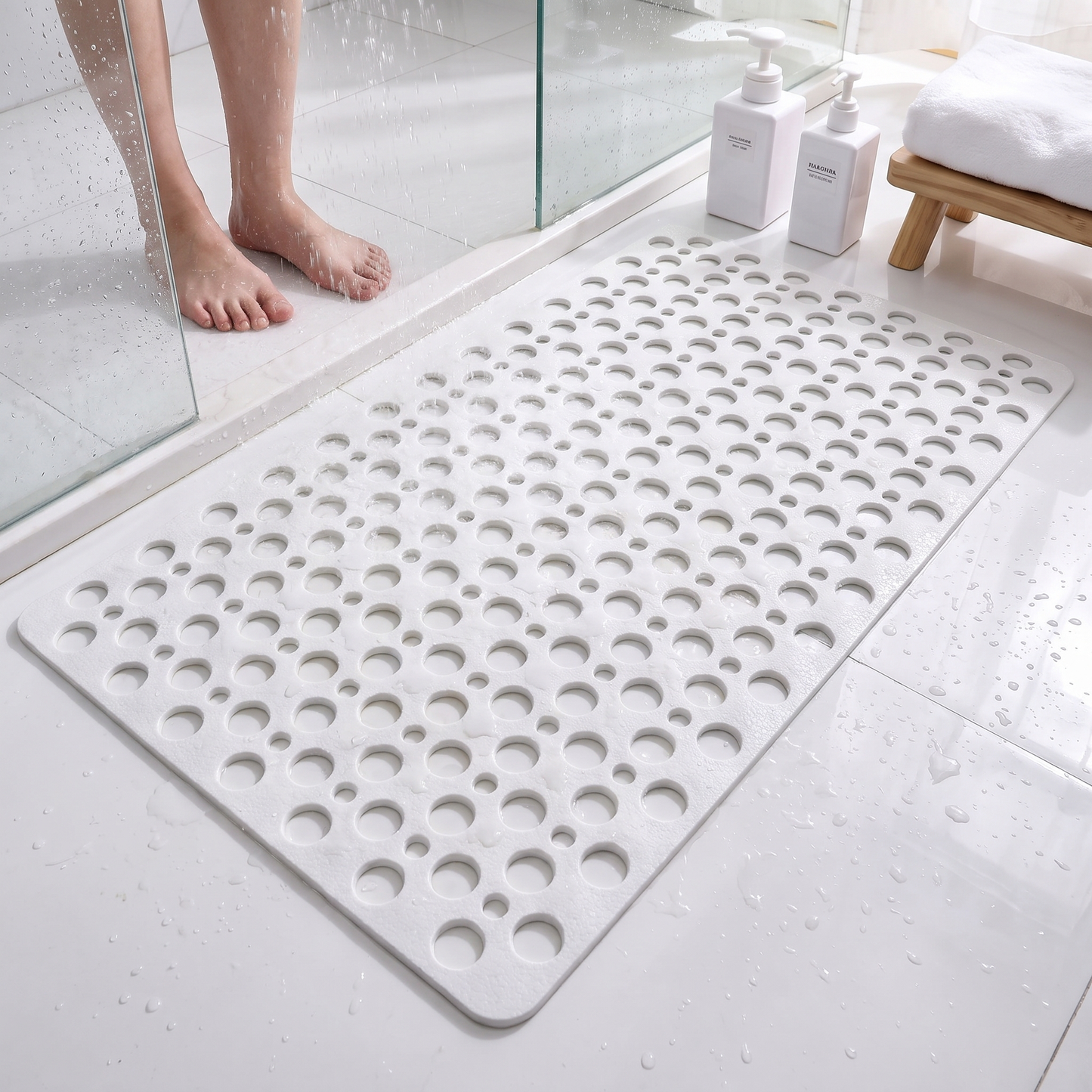 Secure Shower Mat | Non-Slip Bath Mat with Antibacterial Surface | Safe and Hygienic Shower Experience