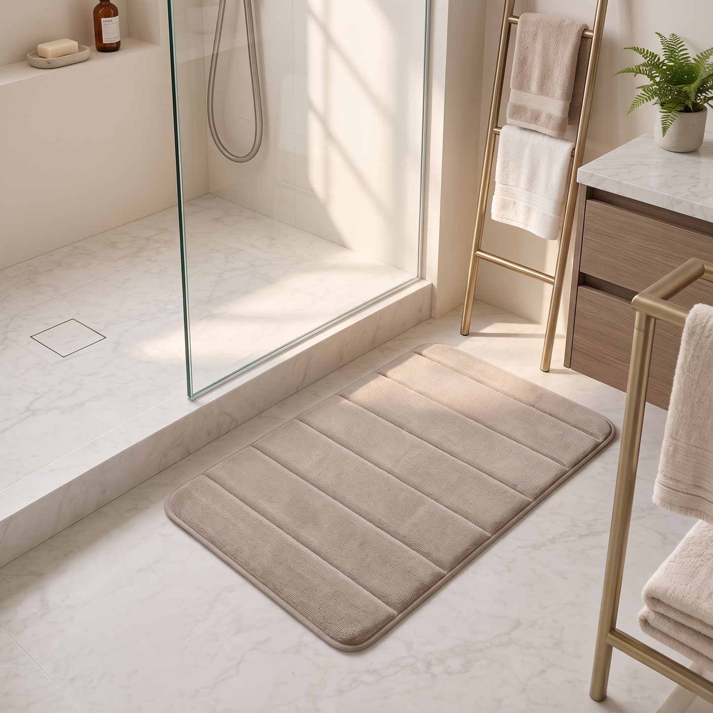 Plush Coral Velvet Bath Mat with Non-Slip Base for Ultimate Safety and Comfort