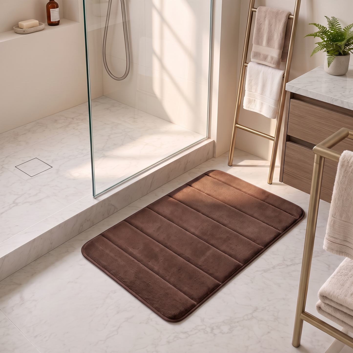 Plush Coral Velvet Bath Mat with Non-Slip Base for Ultimate Safety and Comfort