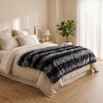 Lorne Collection | Faux Fur Blanket with Ultra-Soft Texture | Cozy Comfort for All Seasons
