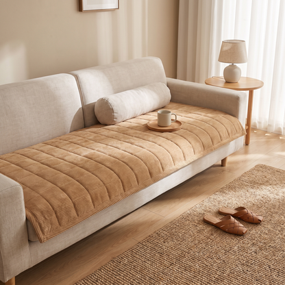 Quilted Couch Cover Mat with Non-Slip Design | Elegant Protection for Daily Comfort