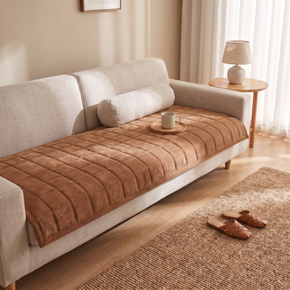 Quilted Couch Cover Mat with Non-Slip Design | Elegant Protection for Daily Comfort
