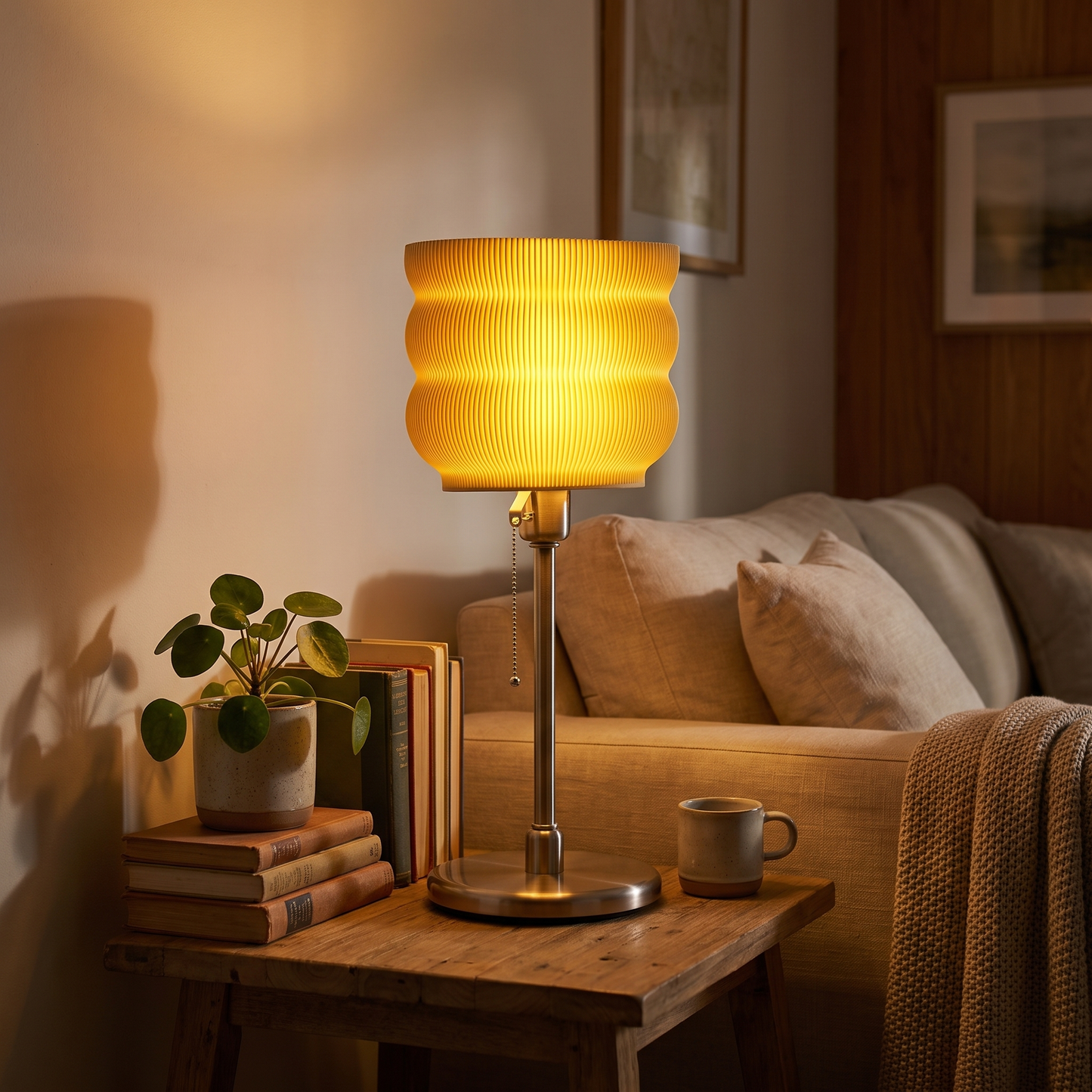 Stylish Modern Oval Standing Desk Lamp with Warm Glow