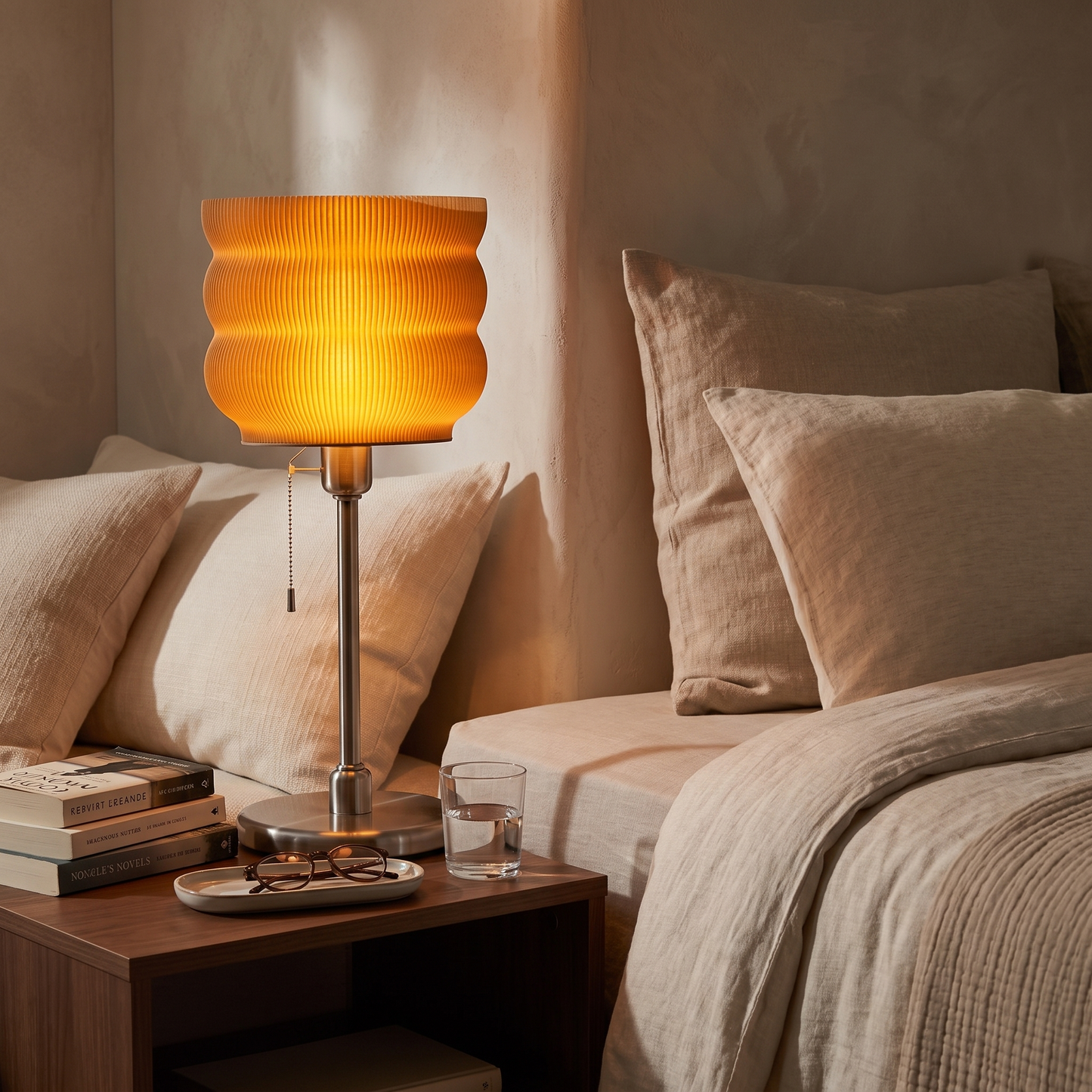 Stylish Modern Oval Standing Desk Lamp with Warm Glow