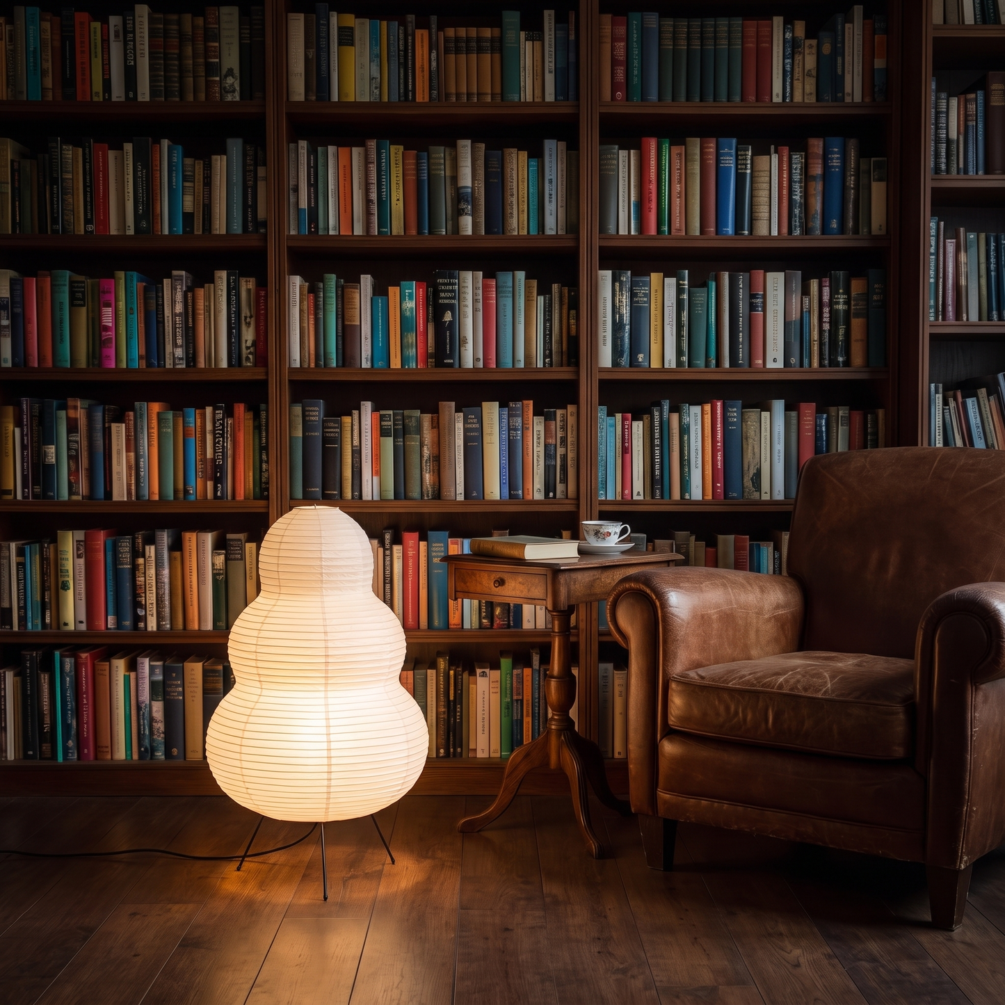 CelestialGlow | Serene Ethereal Rice Paper Bedside Table Lamp