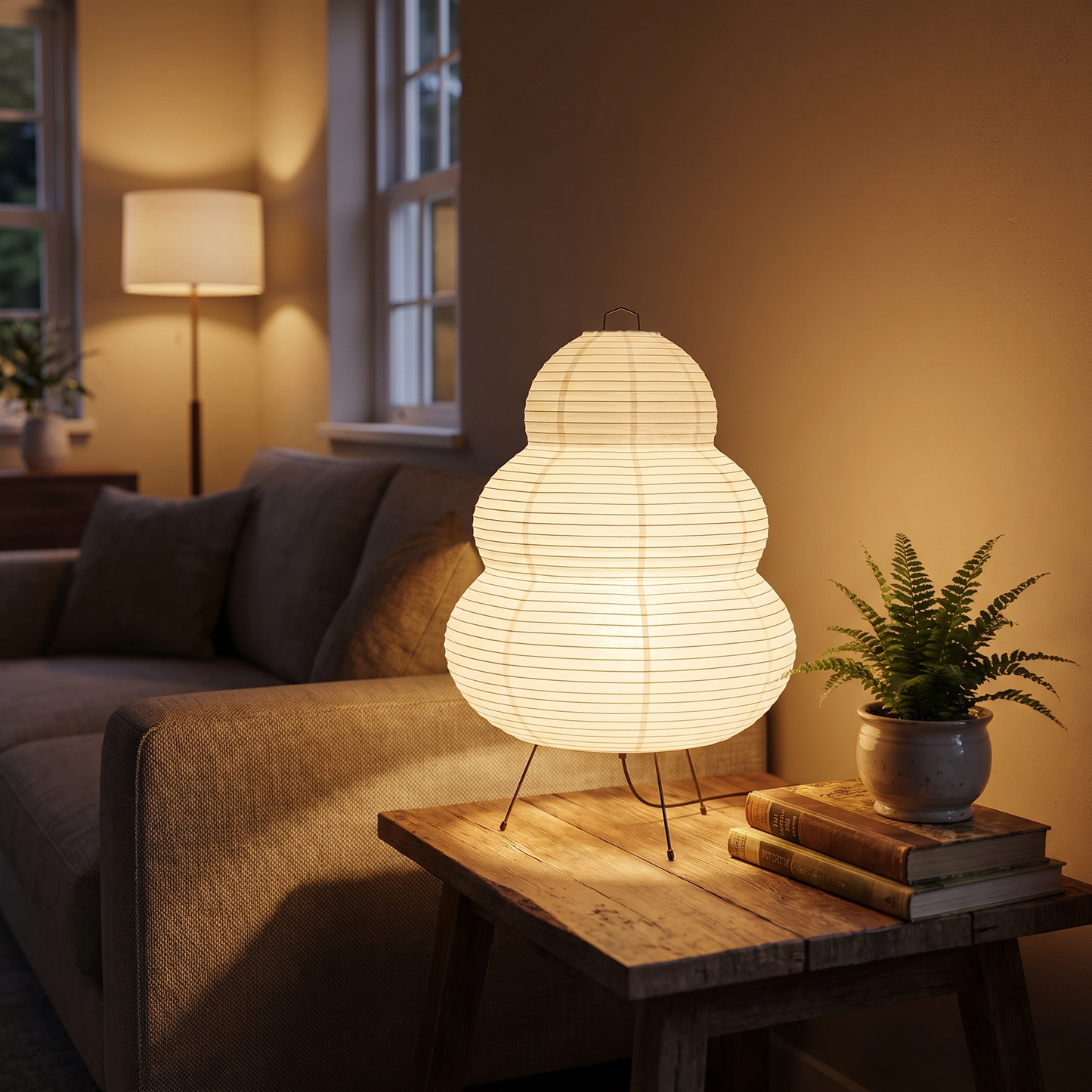CelestialGlow | Serene Ethereal Rice Paper Bedside Table Lamp