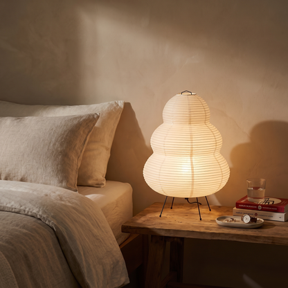 CelestialGlow | Serene Ethereal Rice Paper Bedside Table Lamp