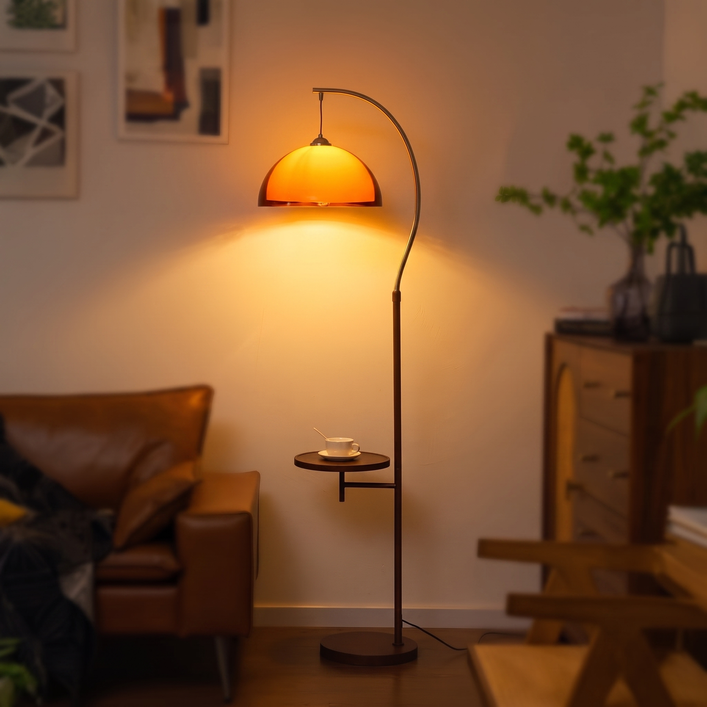 Stylish Vintage Double Shade Floor Lamp for Cozy Ambiance