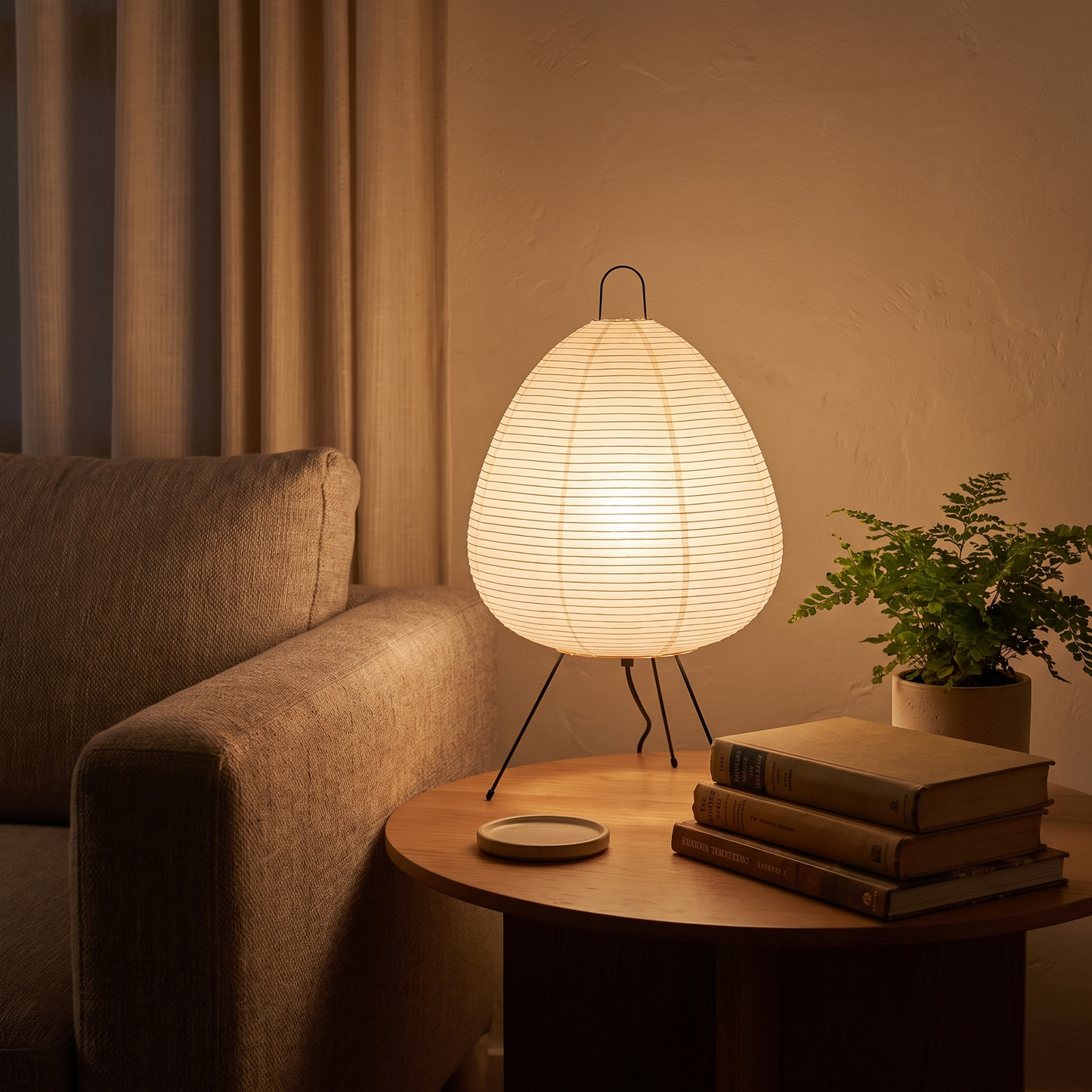 Elegant Minimalist Rice Paper Table Lamp for Bedside or Desk