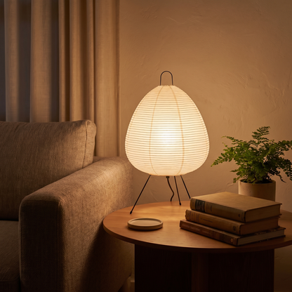 Elegant Minimalist Rice Paper Table Lamp for Bedside or Desk