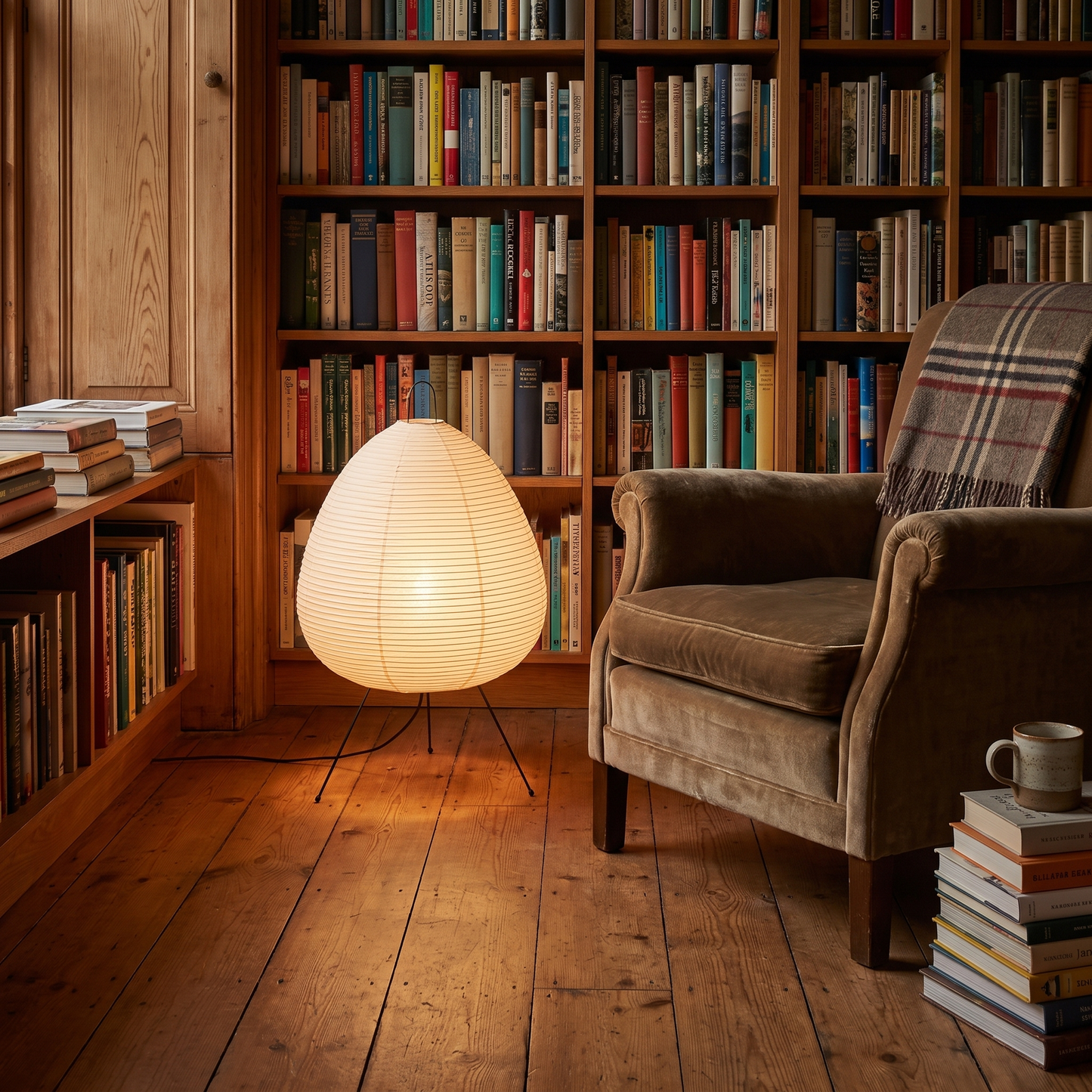 Elegant Minimalist Rice Paper Table Lamp for Bedside or Desk