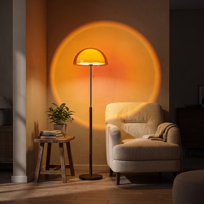 MushroomGlow | Retro Elegant Bauhaus Standing Floor Lamp with Pull Chain