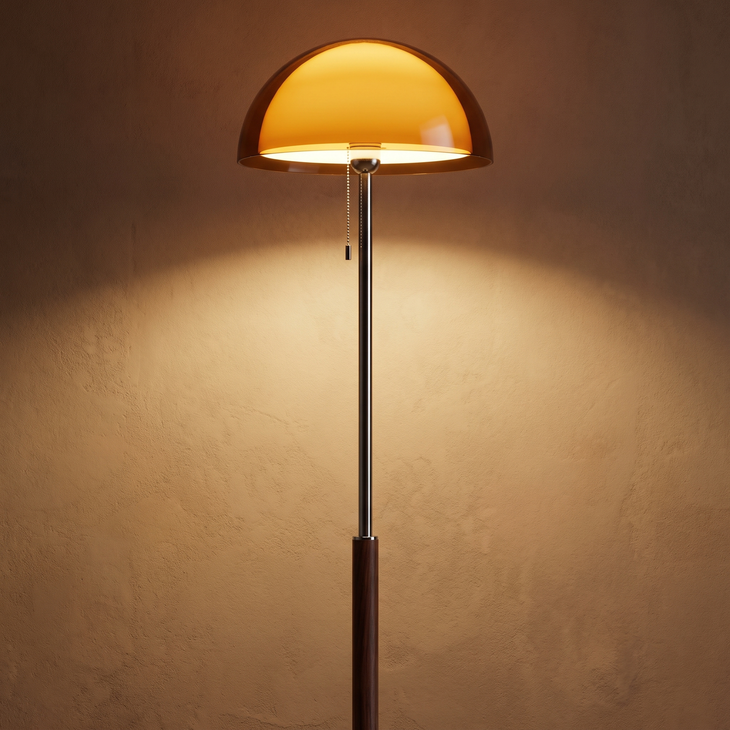 MushroomGlow | Retro Elegant Bauhaus Standing Floor Lamp with Pull Chain