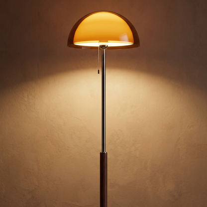 MushroomGlow | Retro Elegant Bauhaus Standing Floor Lamp with Pull Chain