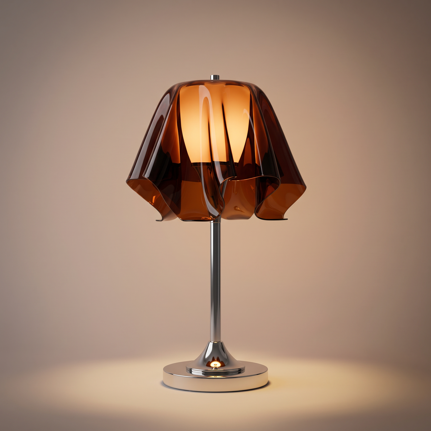 AureliaGlow | Artistic Retro Acrylic Bedside Table Lamp with Chrome Base