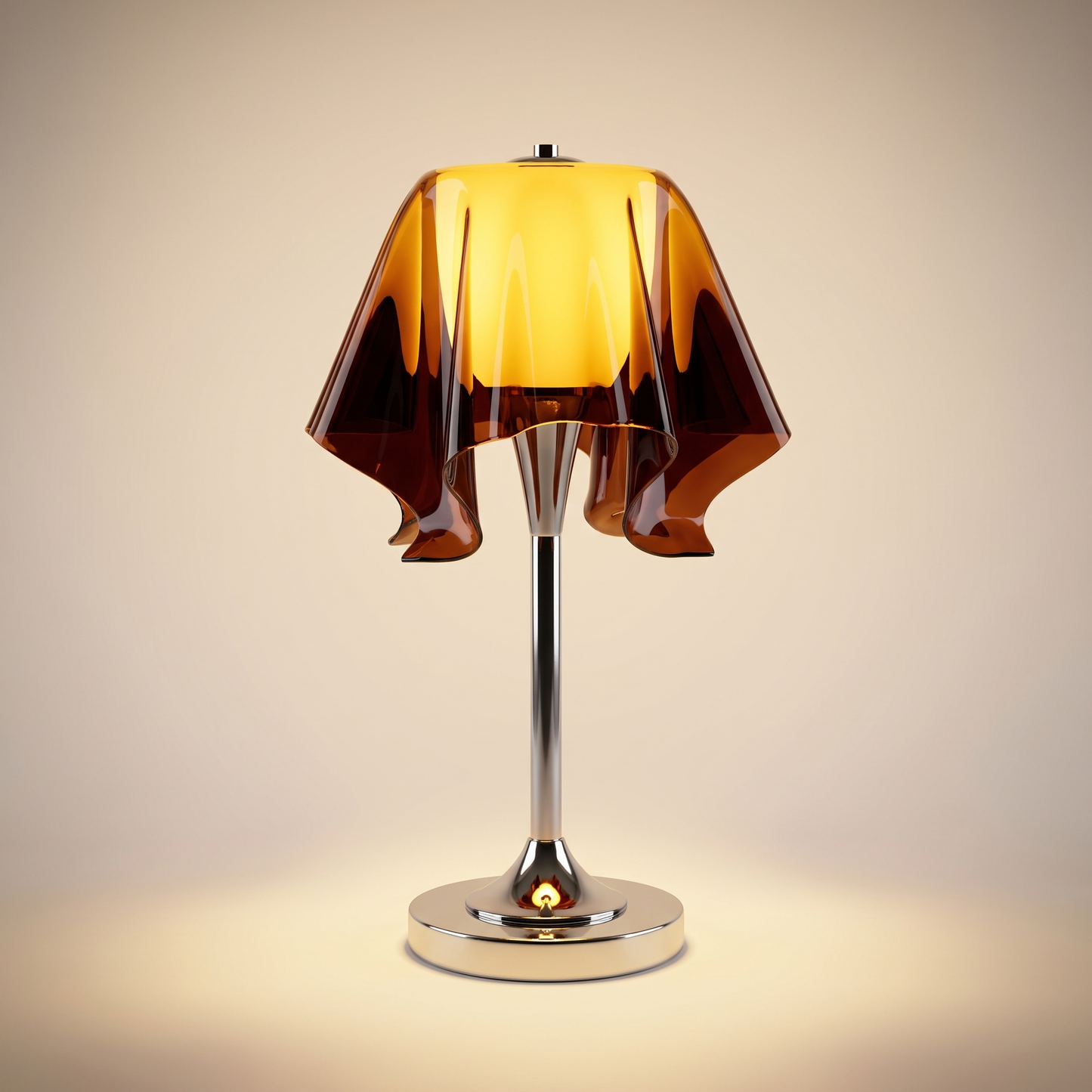 AureliaGlow | Artistic Retro Acrylic Bedside Table Lamp with Chrome Base