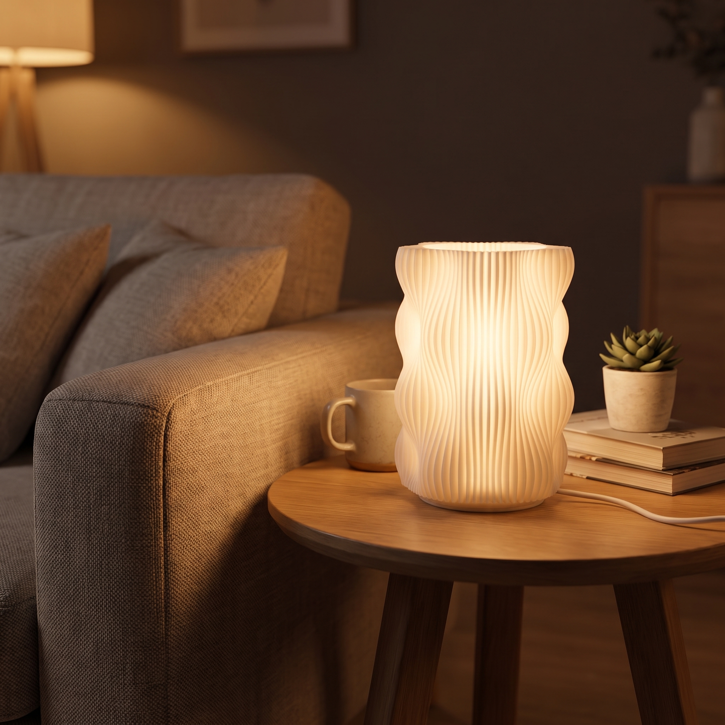 AquaGlow | Elegant Soft White Bubble Bedside Table Lamp for Cozy Ambiance