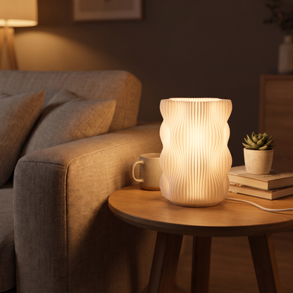 AquaGlow | Elegant Soft White Bubble Bedside Table Lamp for Cozy Ambiance