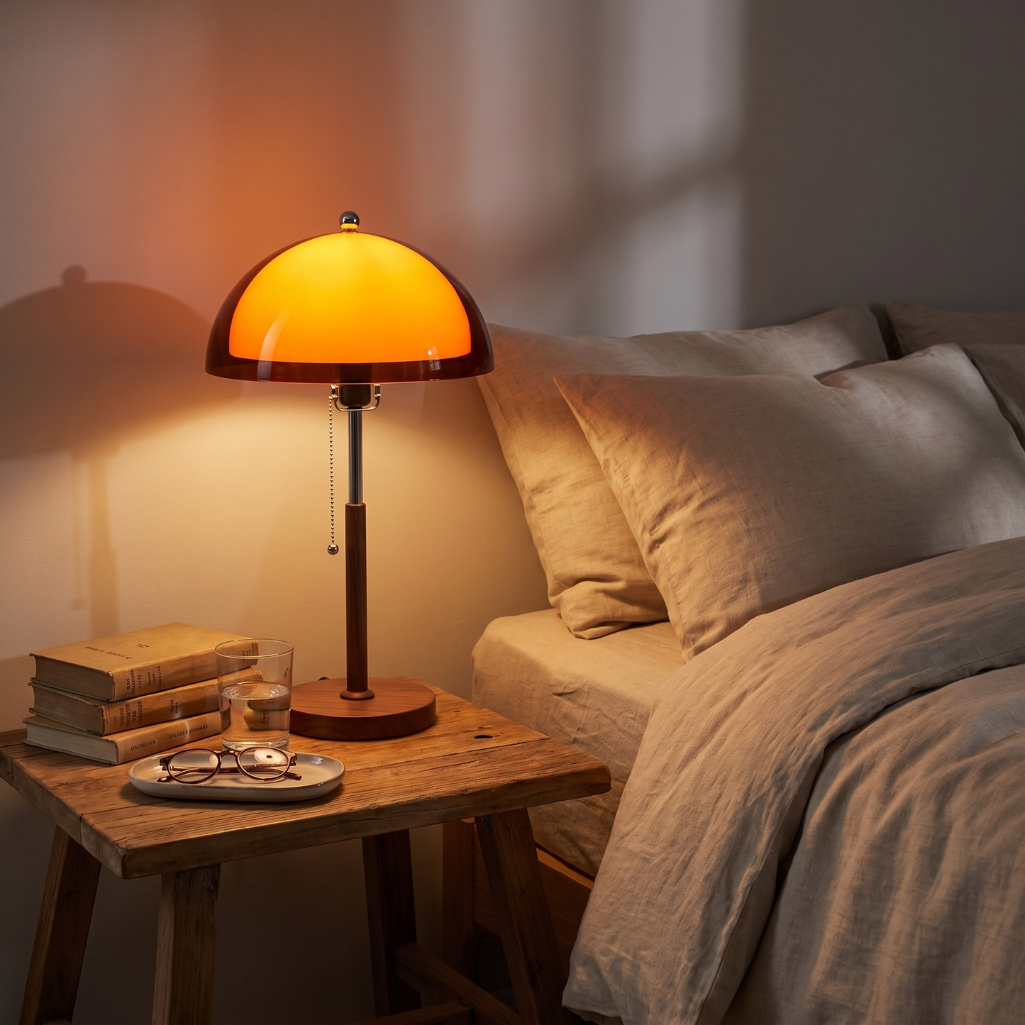 Chic Retro Double Dome Bedside Table Lamp for Ambient Lighting