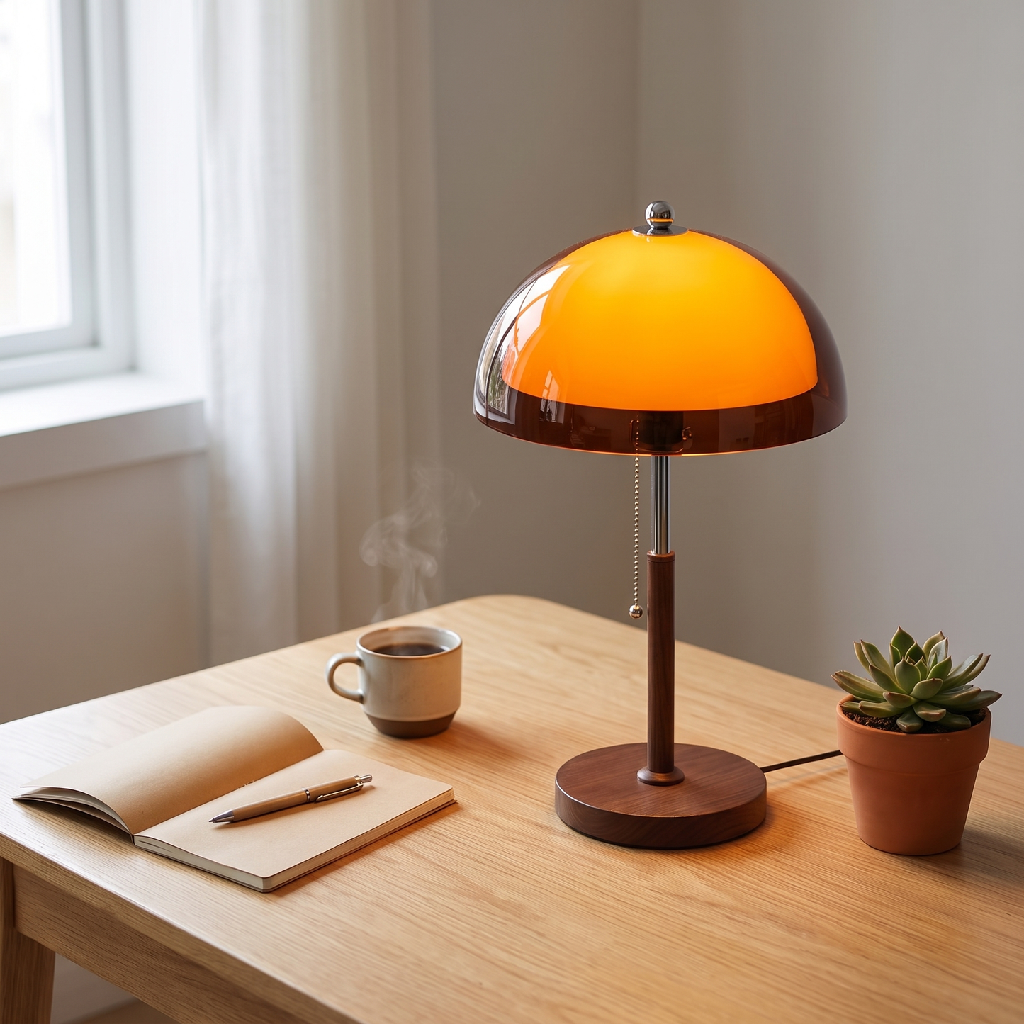 Chic Retro Double Dome Bedside Table Lamp for Ambient Lighting