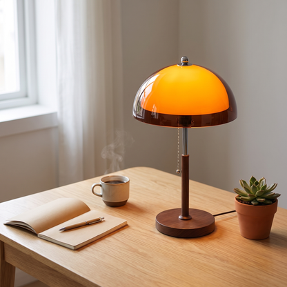 Chic Retro Double Dome Bedside Table Lamp for Ambient Lighting