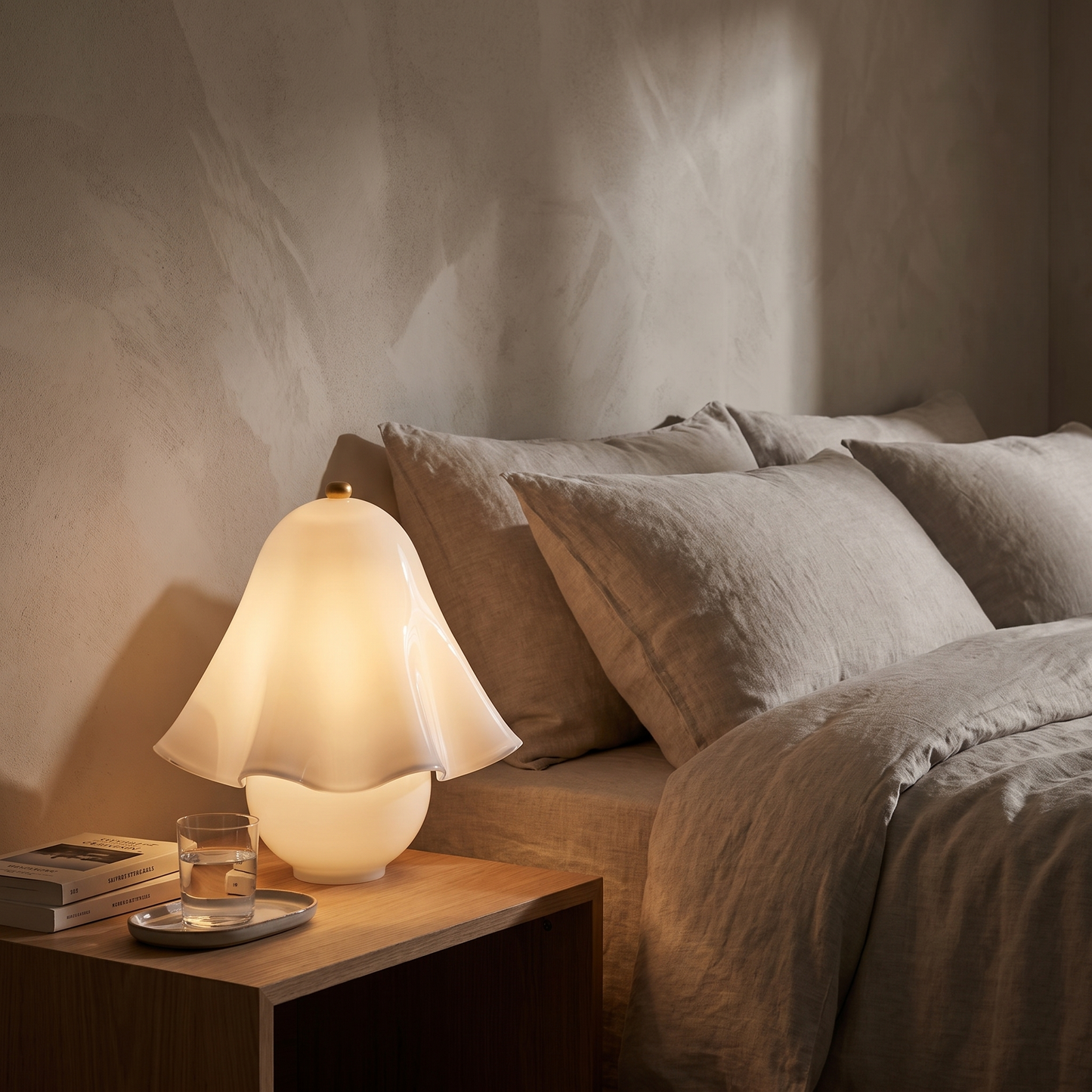FazzoLight | Modern Elegant Metal Glass Bedside Table Lamp