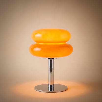 LuminaraGlow | Elegant Warm Tone Glass Table Lamp for Cozy Ambiance