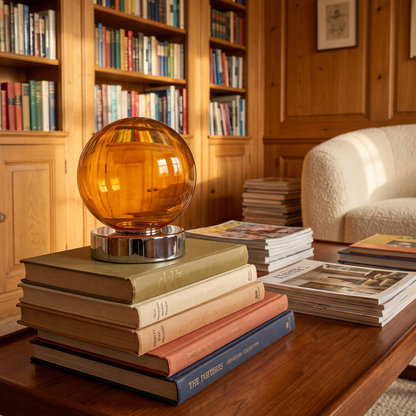 AmberGlow | Elegant Soft Glass Bedside Table Lamp with Adjustable Light