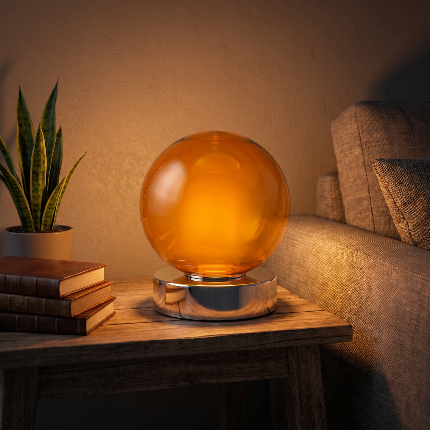 AmberGlow | Elegant Soft Glass Bedside Table Lamp with Adjustable Light