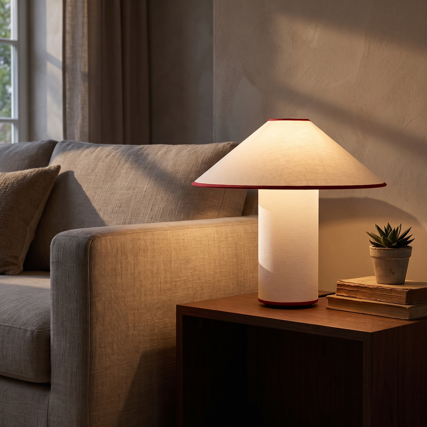 ColetteLuxe | Elegant Japanese Style Linen Table Lamp for Bedroom Lighting