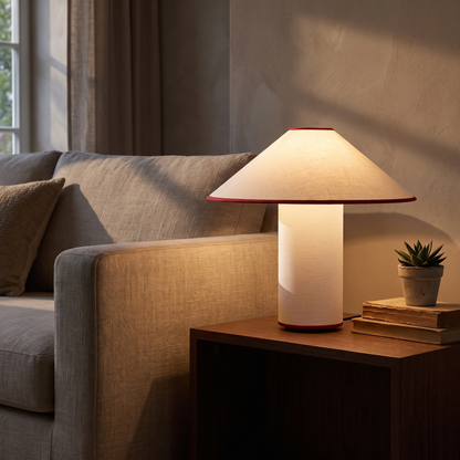 ColetteLuxe | Elegant Japanese Style Linen Table Lamp for Bedroom Lighting