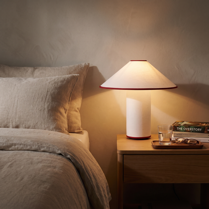 ColetteLuxe | Elegant Japanese Style Linen Table Lamp for Bedroom Lighting