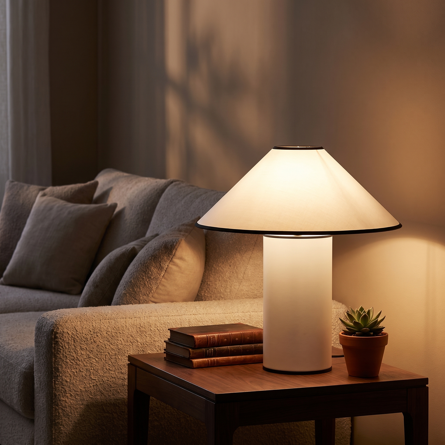 ColetteLuxe | Elegant Japanese Style Linen Table Lamp for Bedroom Lighting