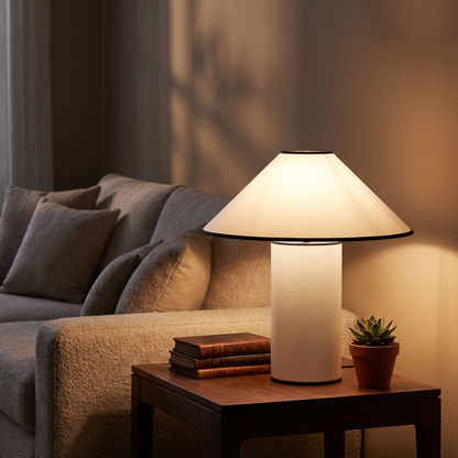 ColetteLuxe | Elegant Japanese Style Linen Table Lamp for Bedroom Lighting