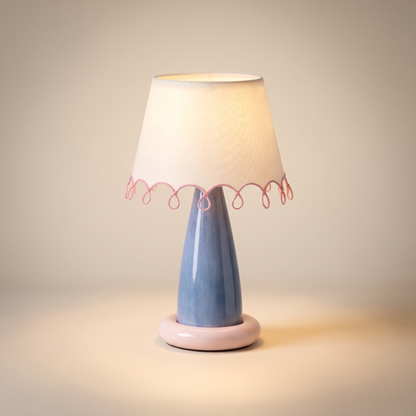 CoralGlow | Stylish Modern LED Bedside Table Lamp with Fiber Shade