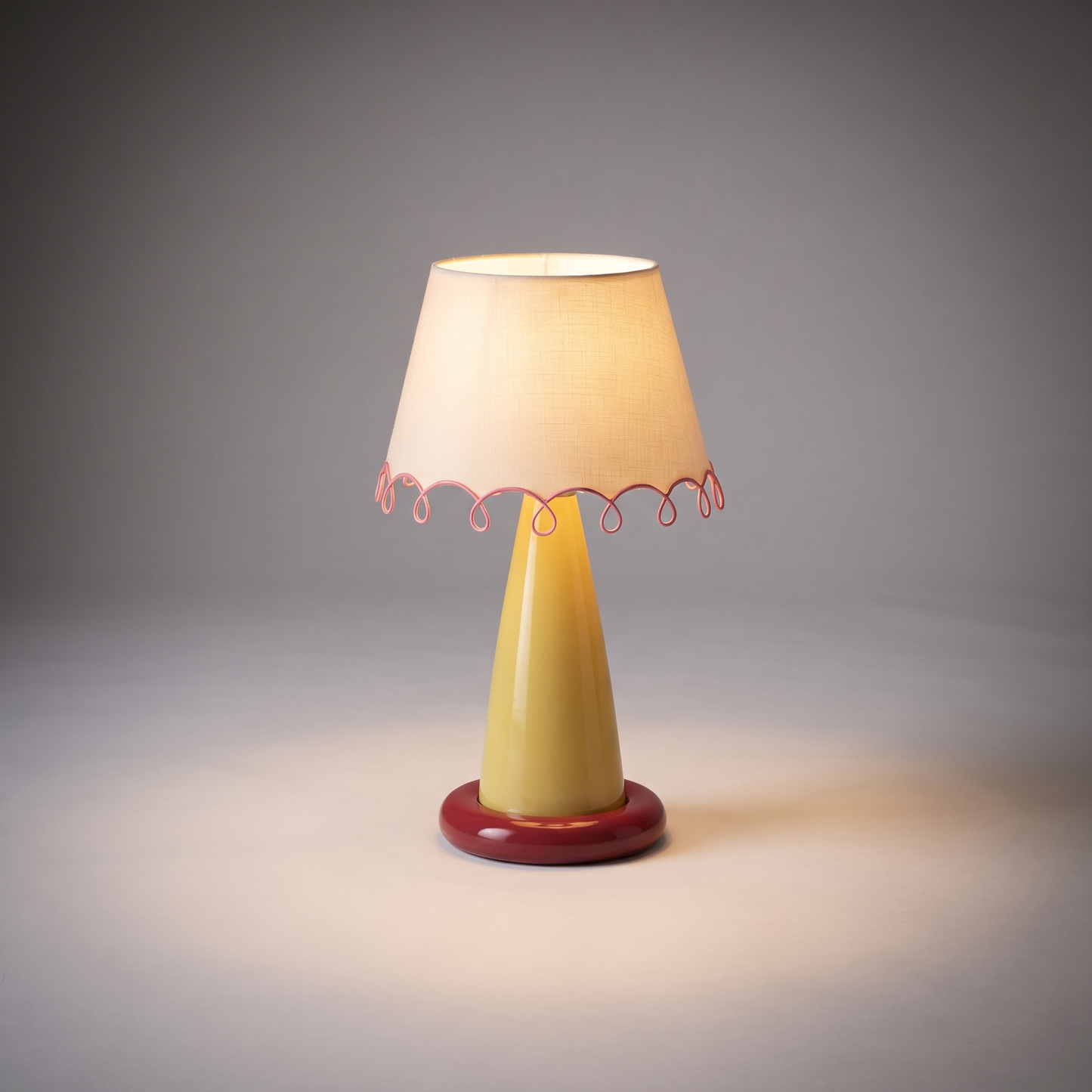 CoralGlow | Stylish Modern LED Bedside Table Lamp with Fiber Shade